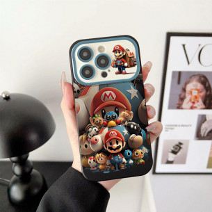 Silicon Case Mario For iPhone 15 Pro Max - Black