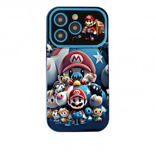 Silicon Case Mario For iPhone 15 Pro Max - Blue