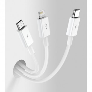 Cáp sạc Ivon USB-A to Lightning/ Micro USB/ USB-C (AD-74) - White Cáp sạc Ivon USB-A to Lightning/ Micro USB/ USB-C (AD-74) - White