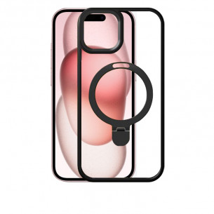 Case Mipow Magsafe Stand 2 In 1 Transparent For iPhone 15 6.1 Inch - Black