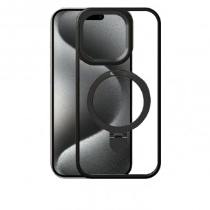 Case Mipow Magsafe Stand 2 In 1 Transparent For iPhone 15 Pro 6.1 Inch - Black