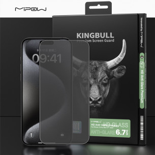 Dán Cường Lực Chống Vân Tay IPhone 15 Plus Mipow Kingbull Anti-Glare Premium HD