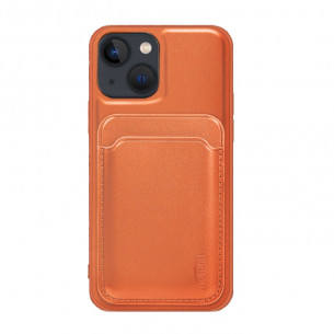 Mutural - Case Magnetic Card Holder for iPhone 13 - Brown