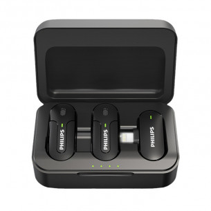 Philips - Micro Không Dây Cài Áo Kết Nối Cổng Lighting (1 Receiver + 2 Mic)  Philips - Micro Không Dây Cài Áo Kết Nối Cổng Lighting (1 Receiver + 2 Mic)