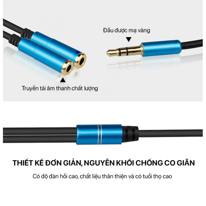 Cáp Chuyển Đổi Âm Thanh Philips - Audio Cable AUX 3.5MM Male To 2x3.5MM Female 