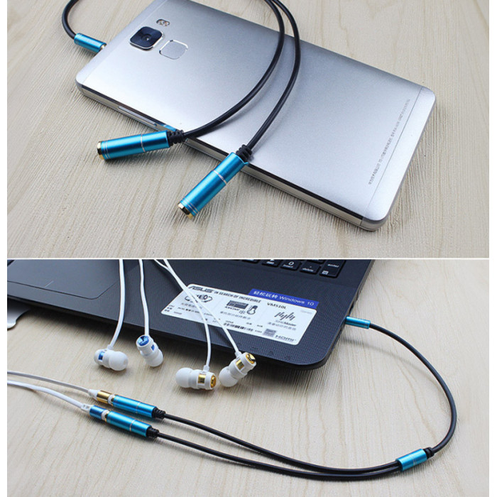 Cáp Chuyển Đổi Âm Thanh Philips - Audio Cable AUX 3.5MM Male To 2x3.5MM Female 