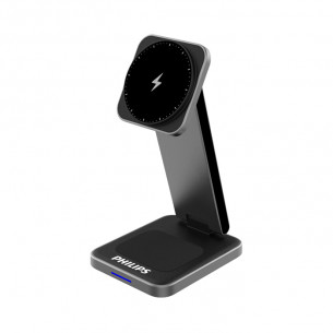 Philips - Magnetic Stand 3-in-1 Wireless Charging Electromagnetic Induction - DLP8330CB