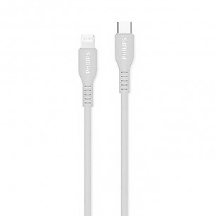 Philips - MFI Certificated Sync & Charge Type-C To Lightning Cable 1M - White