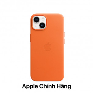 Apple Leather Case with MagSafe for iPhone 14 - Orange