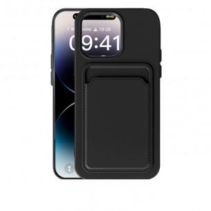 Case Mipow Card Bag TPU Leather Case For iPhone 15 Pro Max 6.7 Inch 2023 - Black