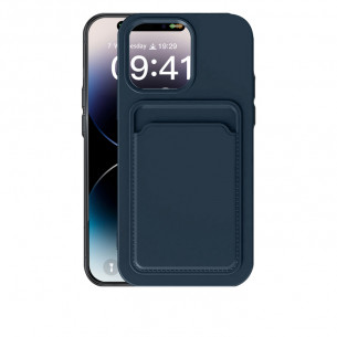 Case Mipow Card Bag TPU Leather Case For iPhone 15 Pro Max 6.7 Inch 2023 - Dark Blue