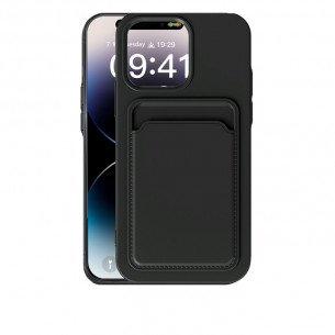 Case Mipow Card Bag TPU Leather Case For iPhone 15 Pro Max 6.7 Inch 2023 - Dark Grey