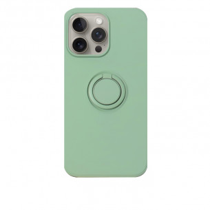 Case Mipow Ring Stand TPU Leather Case For iPhone 15 Pro Max 6.7 Inch 2023 - Mint Green