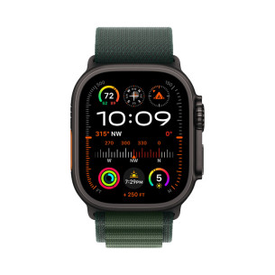 Apple Watch Ultra 2 GPS + Cellular 49MM Black Titanium - Dark Green AlPine Loop Apple Watch Ultra 2 GPS + Cellular 49MM Black Titanium - Dark Green AlPine Loop
