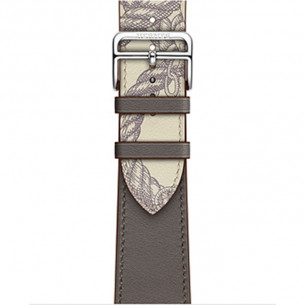 Apple Watch Band Etain/Beton Swift Leather Single Tour