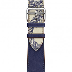 Apple Watch Band Encre/Béton Swift Leather Single Tour