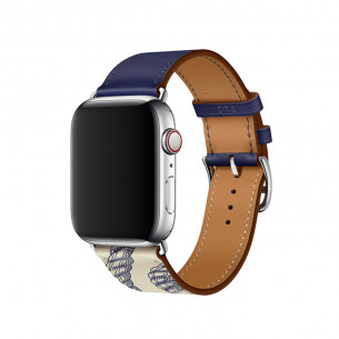 Apple Watch Band Encre/Béton Swift Leather Single Tour