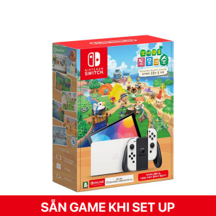 Nintendo Switch OLED model with White Joy-Con Animal Crossing Bundle