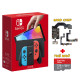 Nintendo Switch OLED model with Neon Joy‑Con Mod Chip + MicroSD 128GB