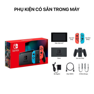 New Nintendo Switch with Neon Red Blue Joy‑Con Cũ