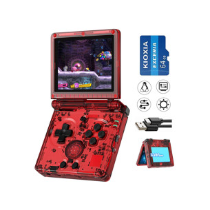 Anbernic - Retro Gamboy Flip RG35XXSP - 64GB  - Red Transparent