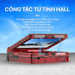 Anbernic - Retro Gamboy Flip RG35XXSP - 64GB  - Red Transparent Anbernic - Retro Gamboy Flip RG35XXSP - 64GB  - Red Transparent