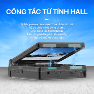 Anbernic - Retro Gamboy Flip RG35XXSP - 64GB  - Black Transparent Anbernic - Retro Gamboy Flip RG35XXSP - 64GB  - Black Transparent