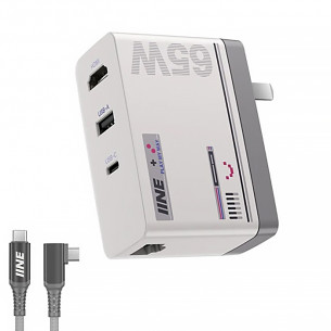 Bộ Chuyển Đổi Đa Chức Năng IINE Charging Dock 65W With Ethernet