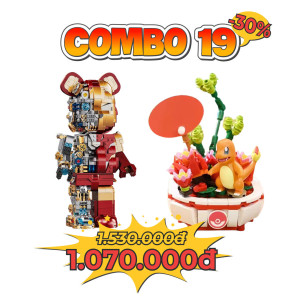 Combo 19: Mô Hình Lắp Ghép Bear Robot - Iron Man + LEGO Pokemon