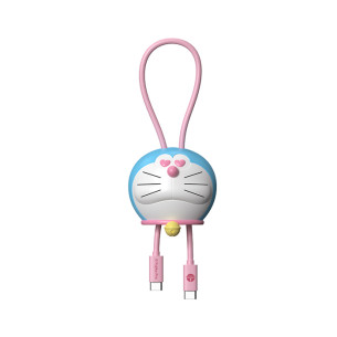 Rock - Doraemon Doll C To C 100W Data Cable 30cm - Pink