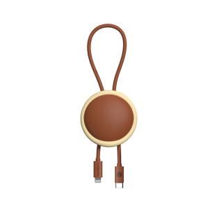 Rock - Doraemon Doll C To L 27W Data Cable 30cm - Brown