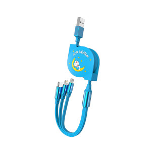 Rock - Doraemon Retractable One-To-Three Charging Cable