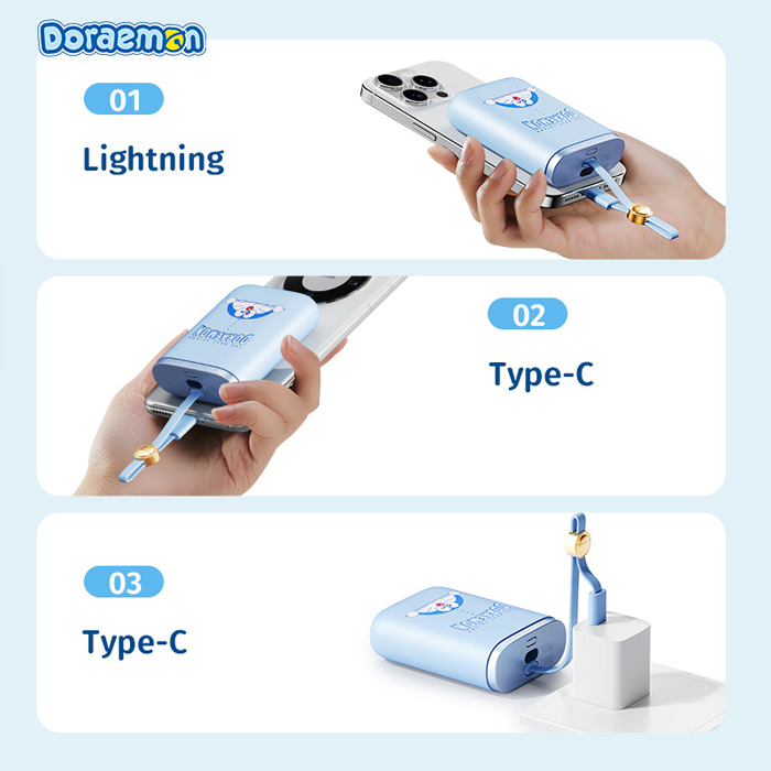 Rock - Doraemon Energy Bag With Cable Fast Charging Power Bank 10000mah