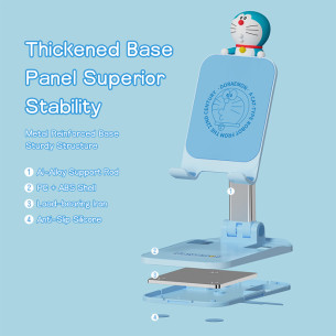 Rock - Giá Đỡ Điện Thoại Doraemon Desktop Folding Phone Stand Simple Model - Blue Rock - Giá Đỡ Điện Thoại Doraemon Desktop Folding Phone Stand Simple Model - Blue