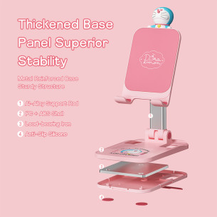 Rock - Giá Đỡ Điện Thoại Doraemon Desktop Folding Phone Stand- Pink Rock - Giá Đỡ Điện Thoại Doraemon Desktop Folding Phone Stand- Pink