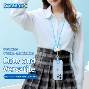 Rock - Doraemon Silicone Doll Lanyard - Blue