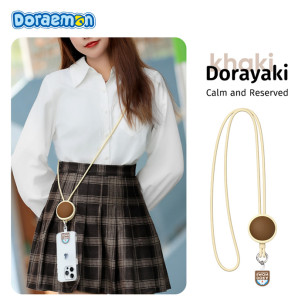 Rock - Doraemon Silicone Doll Lanyard - Beige