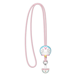 Rock - Doraemon Silicone Doll Lanyard - Pink