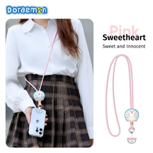 Rock - Doraemon Silicone Doll Lanyard - Pink