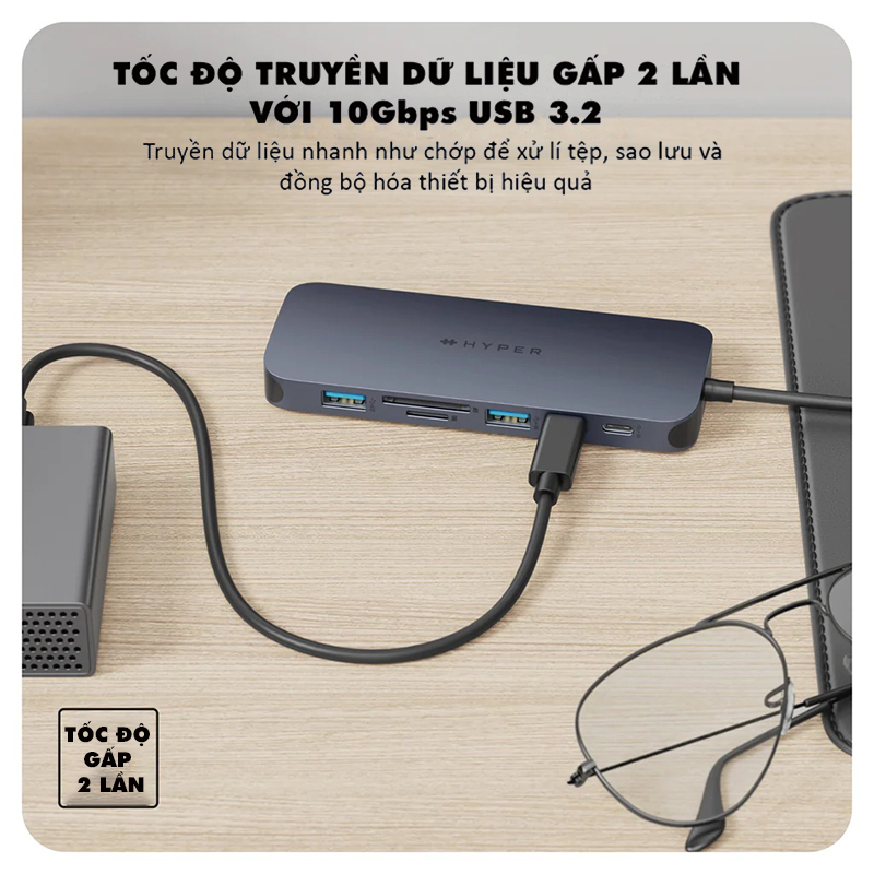 HyperDrive Next 11 Port Dual 4K60Hz HDMI USB-C Hub