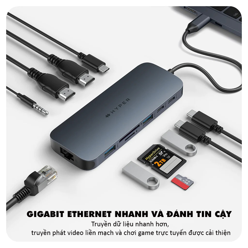 HyperDrive Next 11 Port Dual 4K60Hz HDMI USB-C Hub