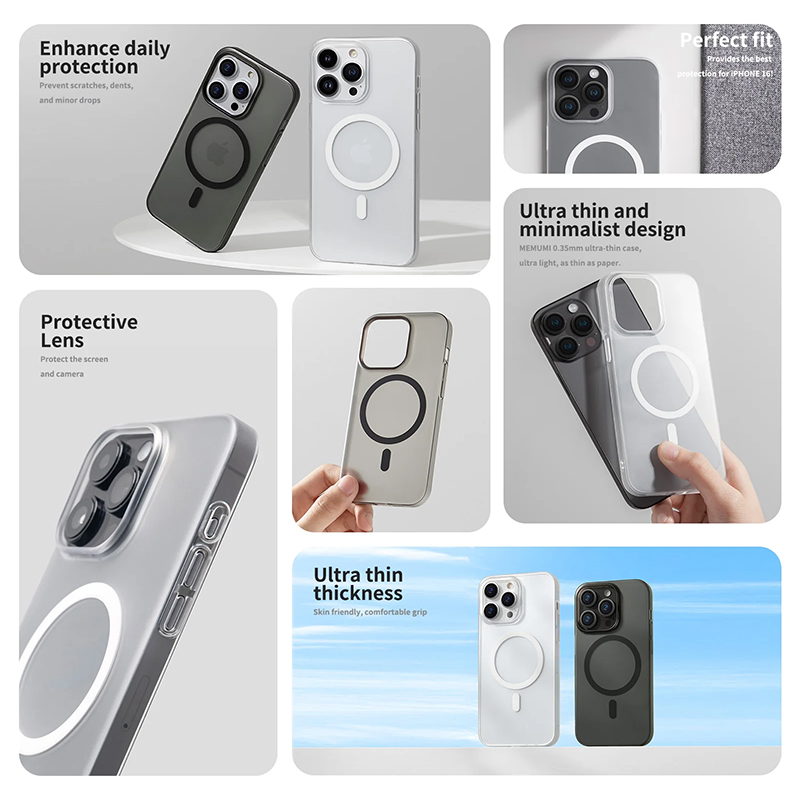case iphone premium slim for iphone 16 white matt white masgsafe 01