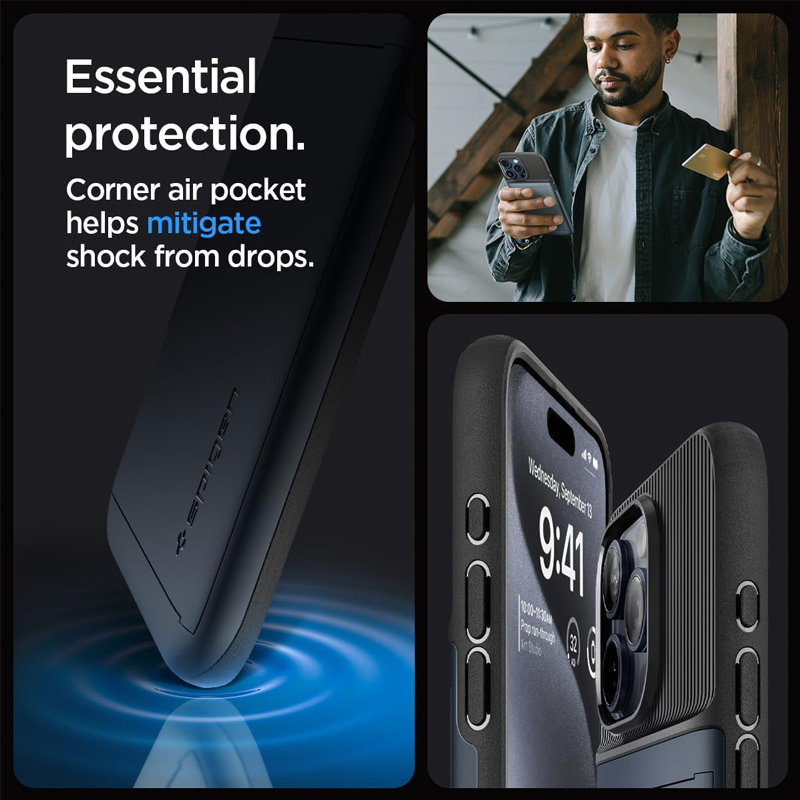 case spigen thin fit iphone 15 pro 6 inch 2023 metal slate 03