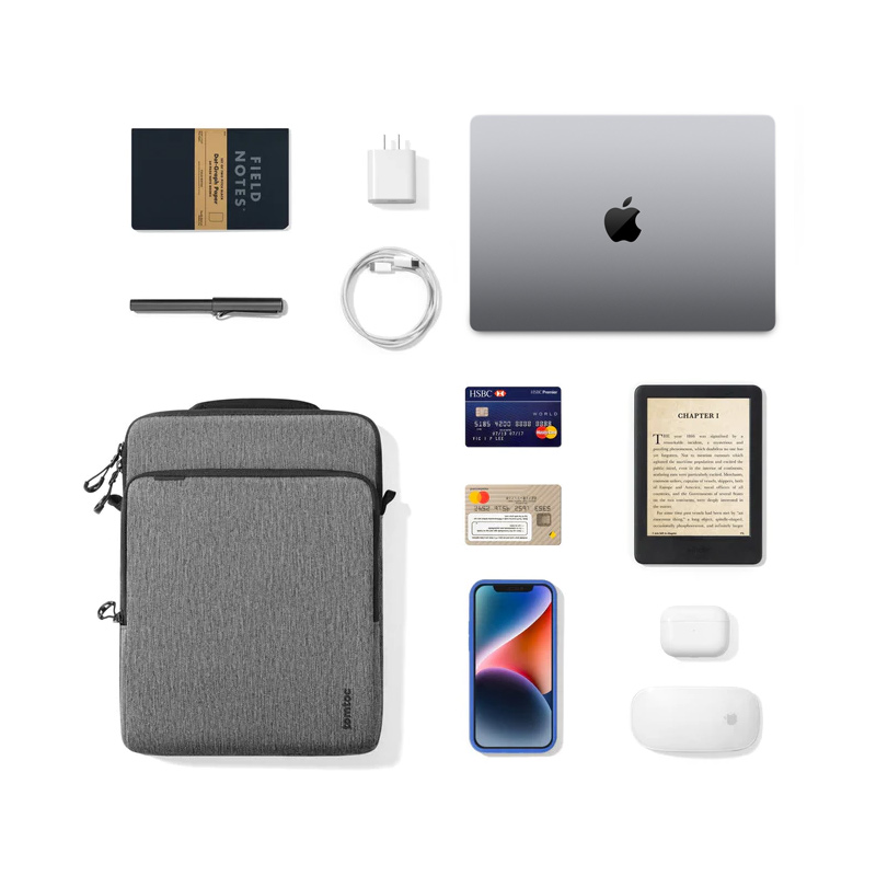 tui deo cheo tomtoc defenderace a03 laptop shoulder bag gray 05