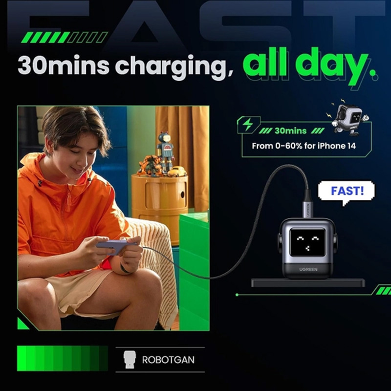 Ugreen - Nexode RG GaN Fast Charger 30W - Gray