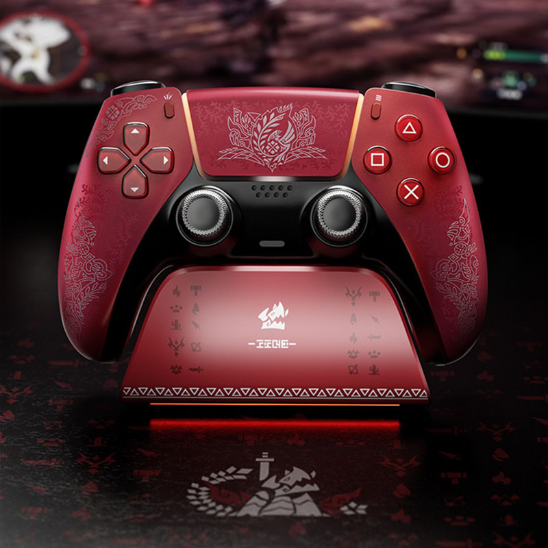 iine charging dock for ps5 dualsense controller monster hunter wild edition 02