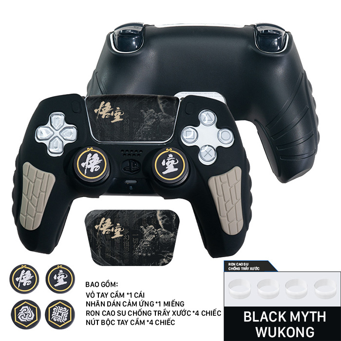 silicon dualsense ps5 with analog caps black myth wukong